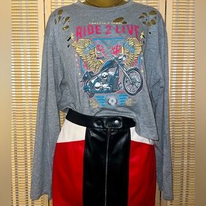 Fashion motor sport like midi skirt